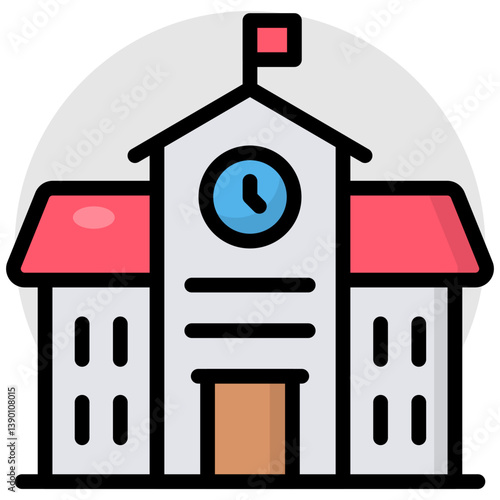 A perfect design icon of school building