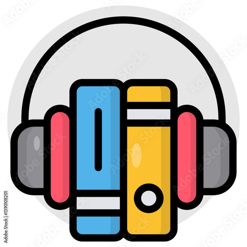 Creative design icon of audiobook