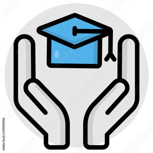 Academic cap icon, vector design of mortarboard