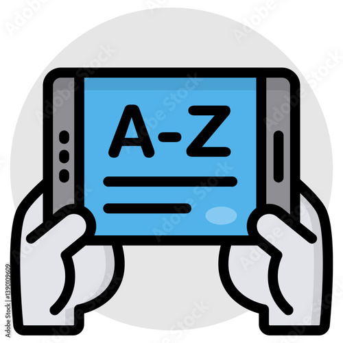 A creative design vector of mobile dictionary icon