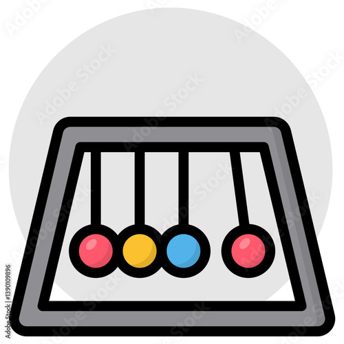 An editable design icon of newton's cradle 
