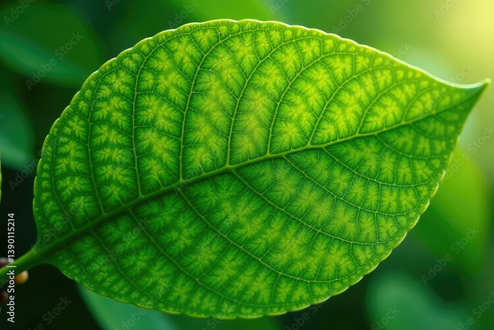 Intricate natural leaf vein structure showing repetitive branching , background, close-up Intricate natural leaf vein structure showing repetitive branching , background, close-up