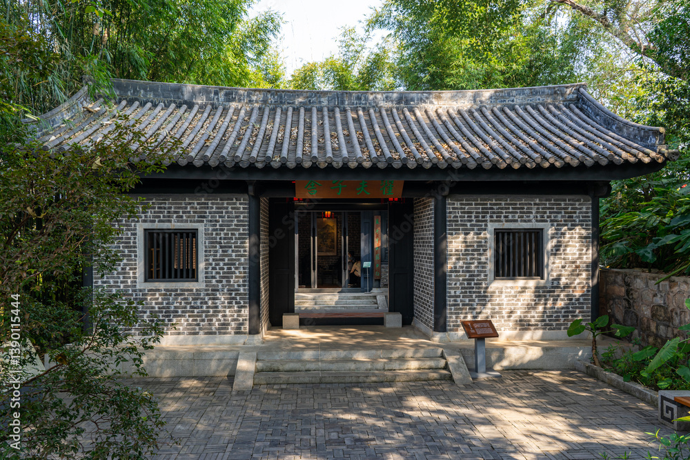 Ancient architectural landscape of Dongpo Temple at Baihe Peak, Huizhou, China Ancient architectural landscape of Dongpo Temple at Baihe Peak, Huizhou, China
