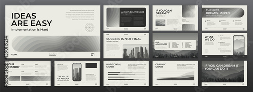 Creative Powerpoint presentation templates set. Use for Keynote creative presentation background, brochure cover design, pitch deck, landing page, annual report, company profile.