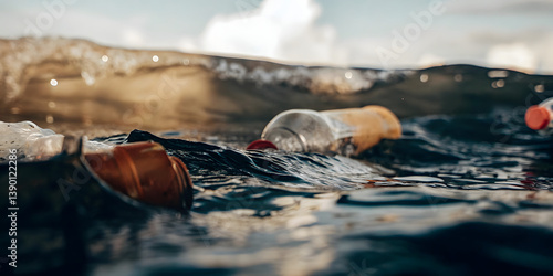 Addressing climate change through sustainability impact of ocean plastic pollution coastal waters photography natural environment close-up