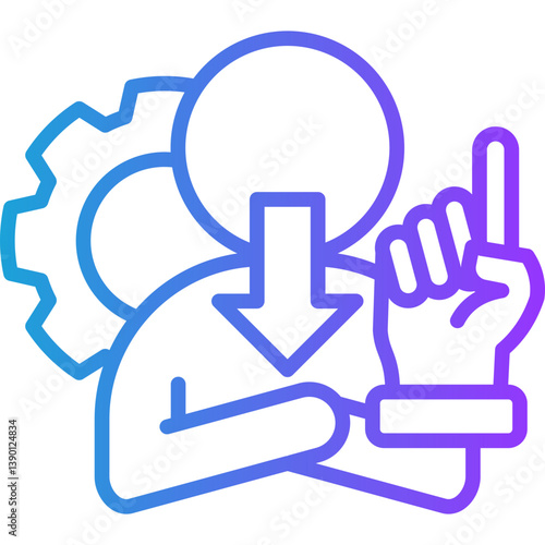 Emotional Control line gradient icon