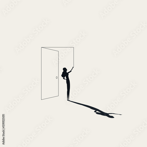Create your own opportunity business vector concept. Symbol of self development, growth, success, achievement. Minimal design eps10 illustration.