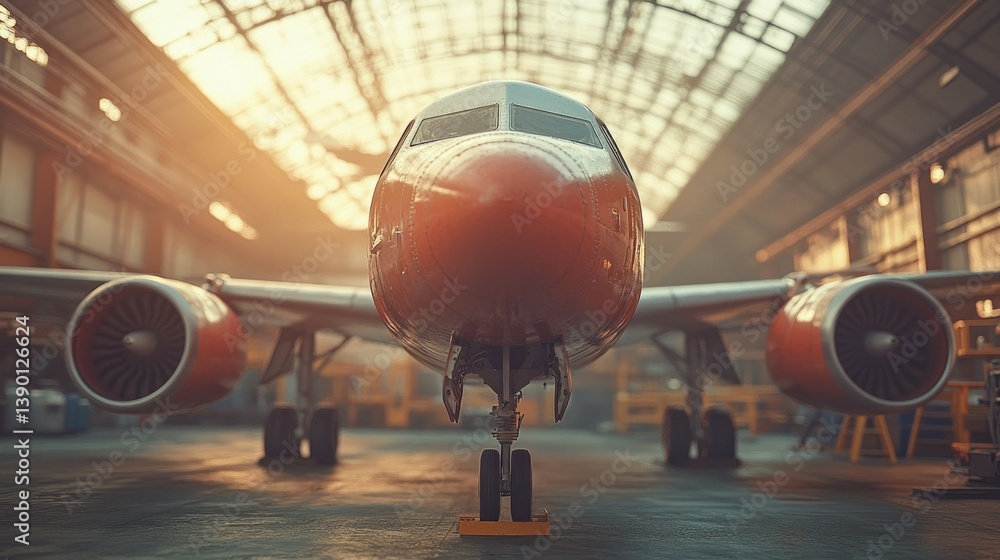 Jet aircraft in hangar Jet aircraft in hangar