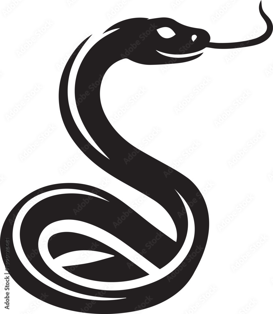 Fototapeta premium Snake silhouette icon vector art illustration