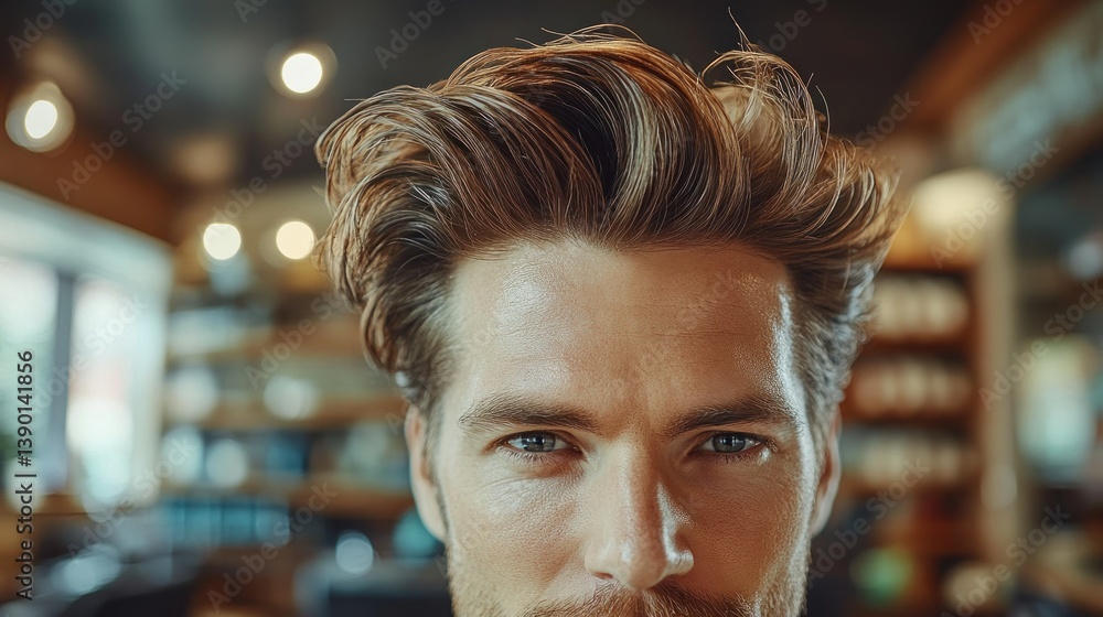 Obraz premium Stylish, voluminous haircut on a man