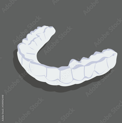 clear aligner. Orthodontic silicone trainer. Invisible braces aligner, retainer. Medical scheme. 