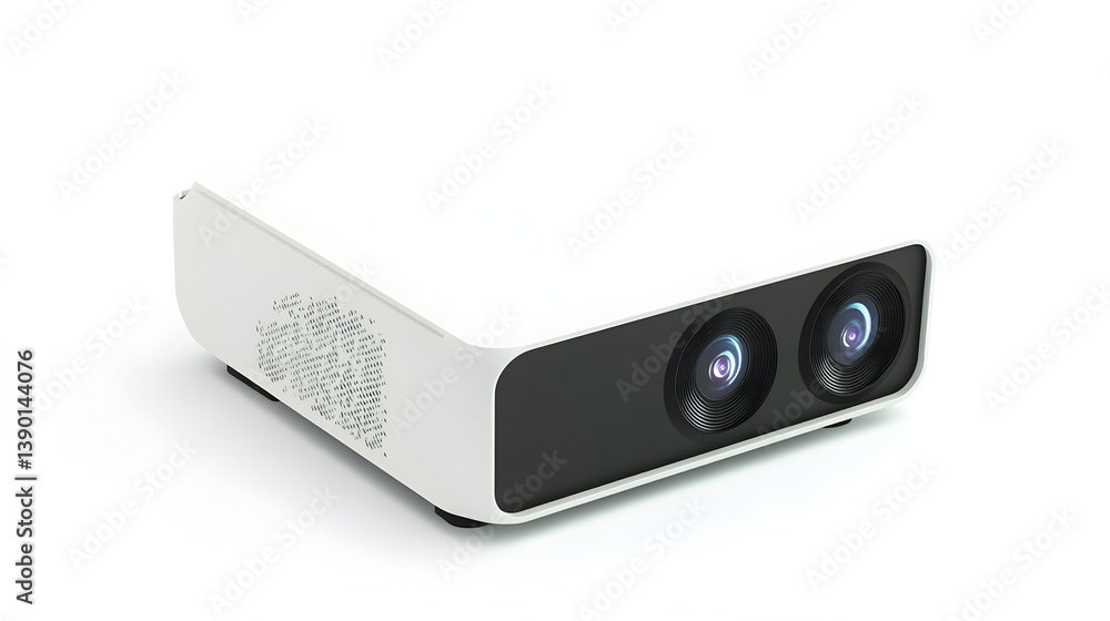 Fototapeta premium A digital video camera, an isolated electronic object on white