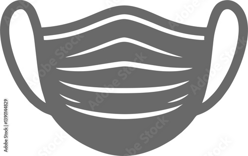Wallpaper Mural A flat gray face mask illustration representing health, safety, and hygiene protection. Ideal for medical use, posters, digital graphics, or awareness campaign visuals. Torontodigital.ca