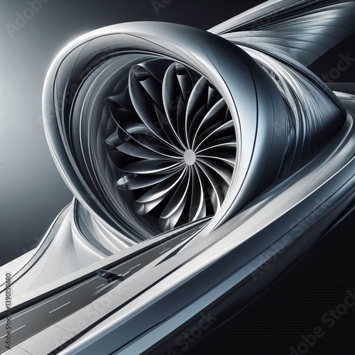 Wind Tunnel A sleek modern structure with a series of curved aer