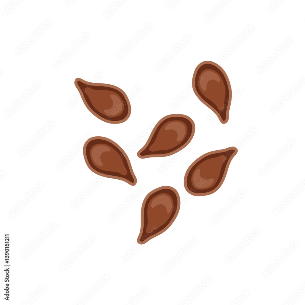 Fototapeta premium Flax seeds icon. Vector illustration in flat style.