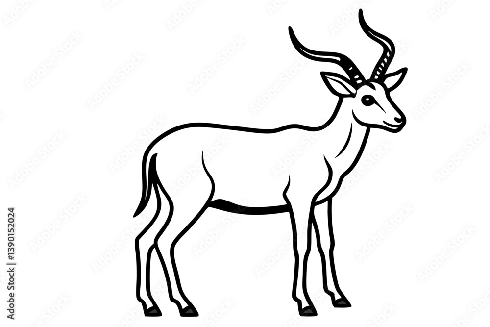 Markhor Monoline Illustration Markhor Monoline Illustration
