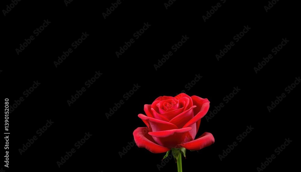 A single red rose, velvety petals, stark contrast against a deep black background, art, shadow A single red rose, velvety petals, stark contrast against a deep black background, art, shadow