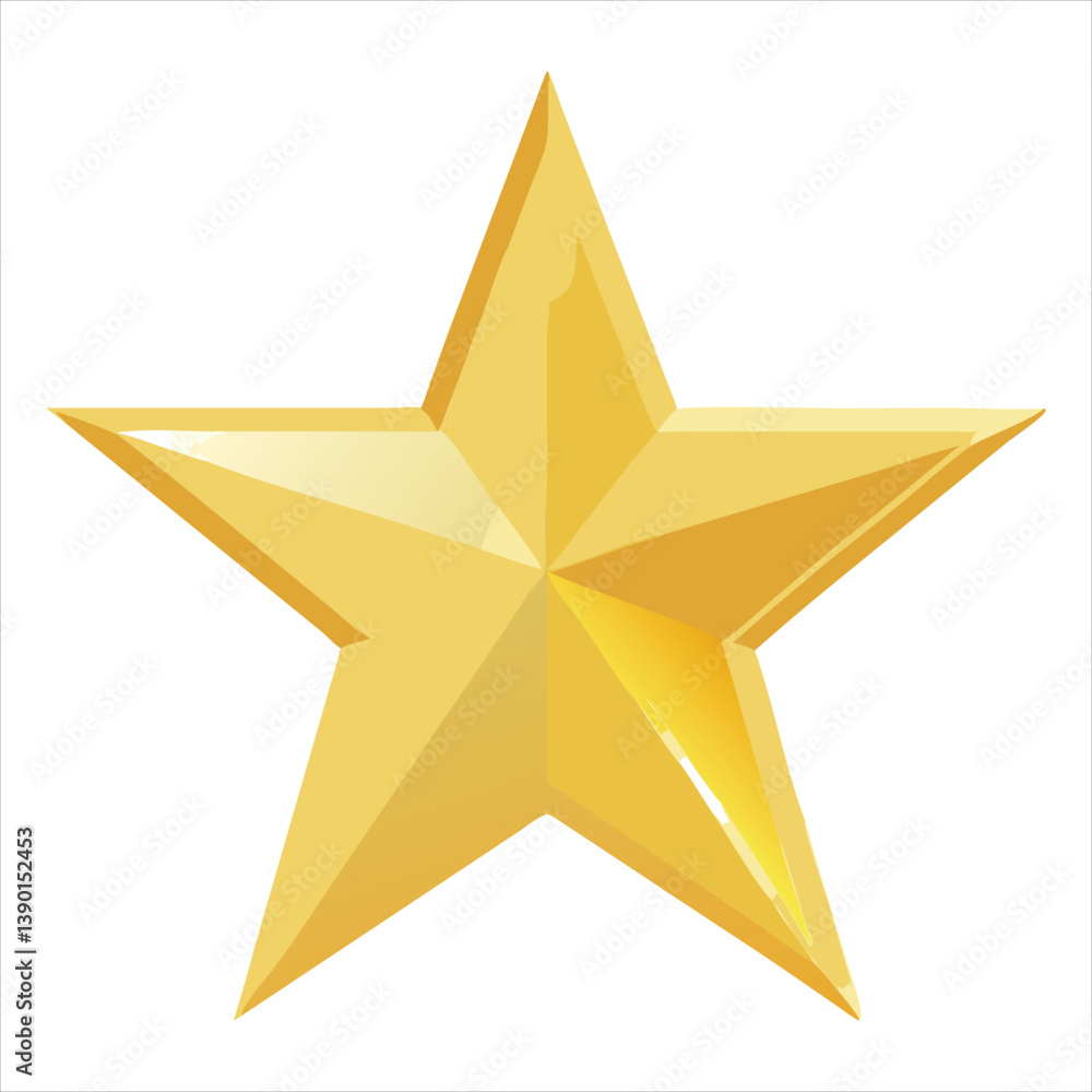 Obraz premium Golden Star Icon in Circular Frame with Clean Bold Professional Vector Design