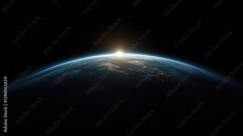 Obraz premium Earth rising from space