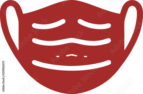 Wallpaper Mural Simple red face mask icon with ear loops, symbolizing health protection, hygiene, and medical safety. Perfect for infographics, posters, or healthcare designs. Torontodigital.ca
