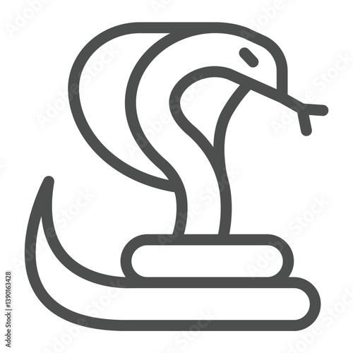 Cobra snake line icon, arabian desert concept. Vector graphics. Poisonous snake, wildlife sign on white background, outline style icon for mobile or web design.