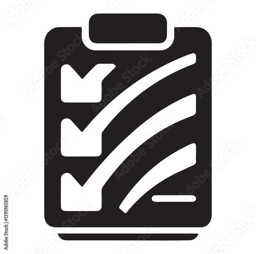 Minimal Checklist logotype, to-do list with checkmarks icon Silhouettes Vector Icon.