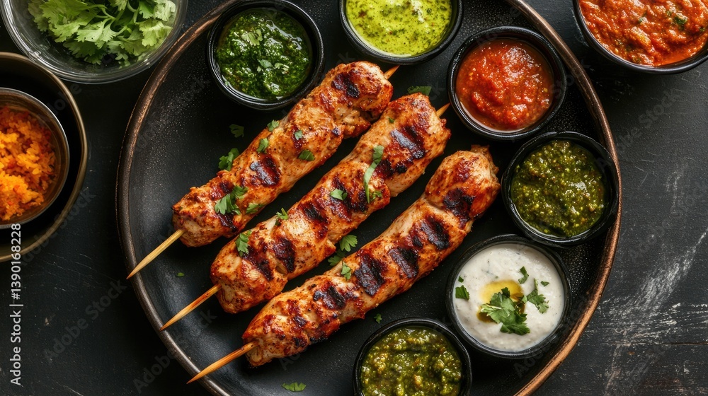 grilled meat on the grill grilled meat on the grill