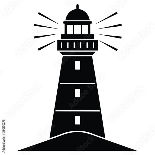 lighthouse silhouette vector
