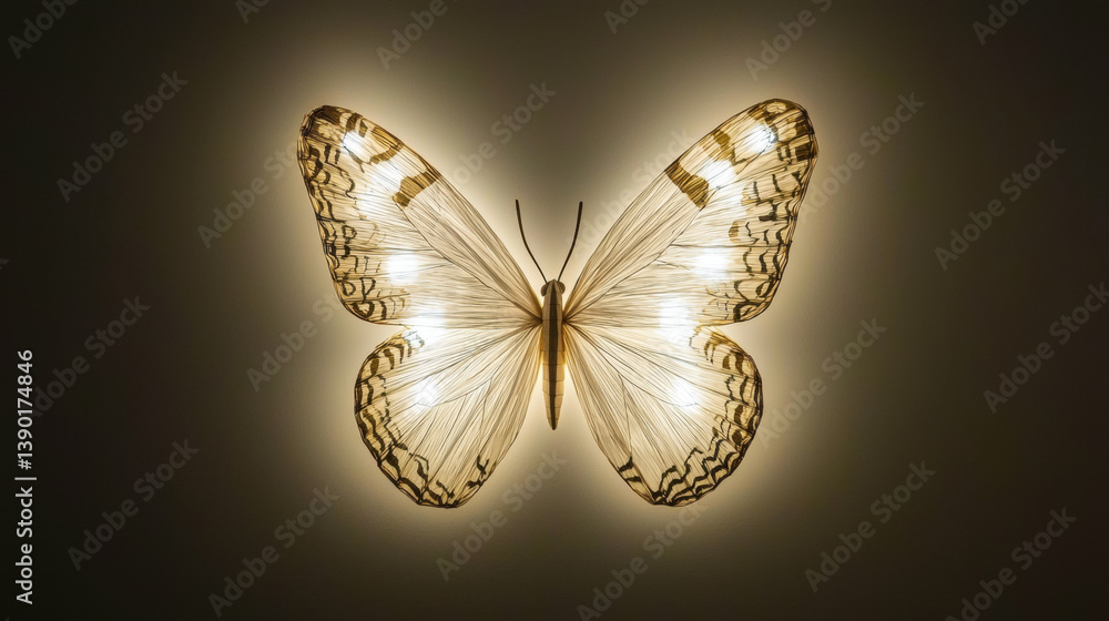 A butterfly light fixture. A butterfly light fixture.