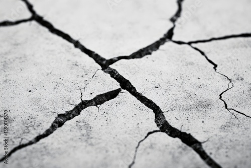 Obraz na płótnie The image showcases a cracked surface, highlighting the texture and patterns formed by the fissures in the ground. w salonie
