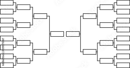 Double Sided Tournament Bracket – 32 Team Championship Chart