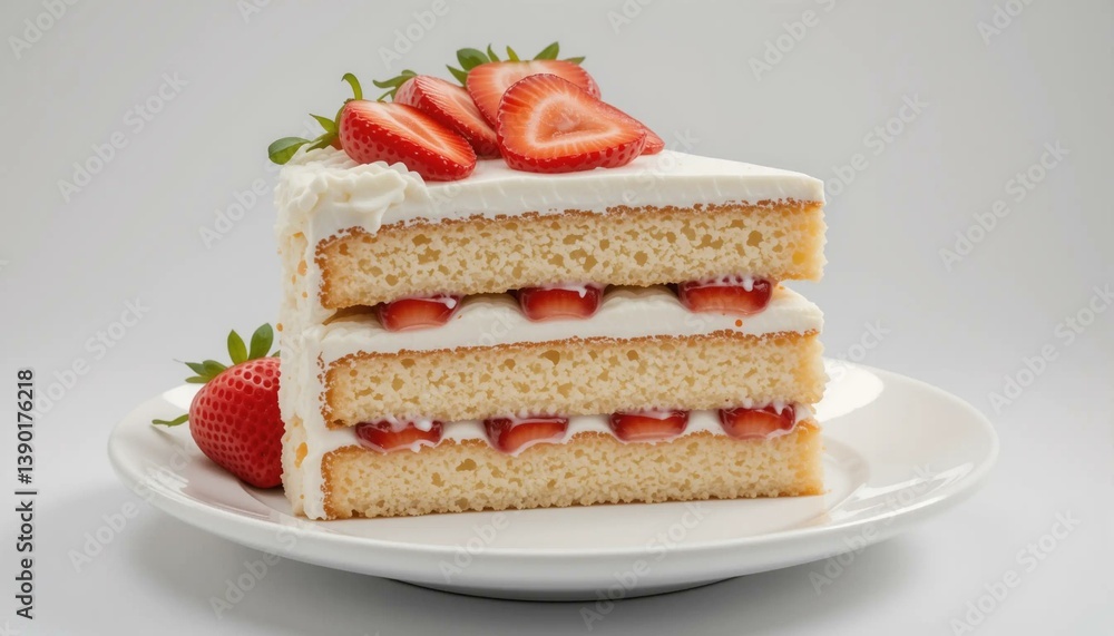 piece of cake with strawberry piece of cake with strawberry