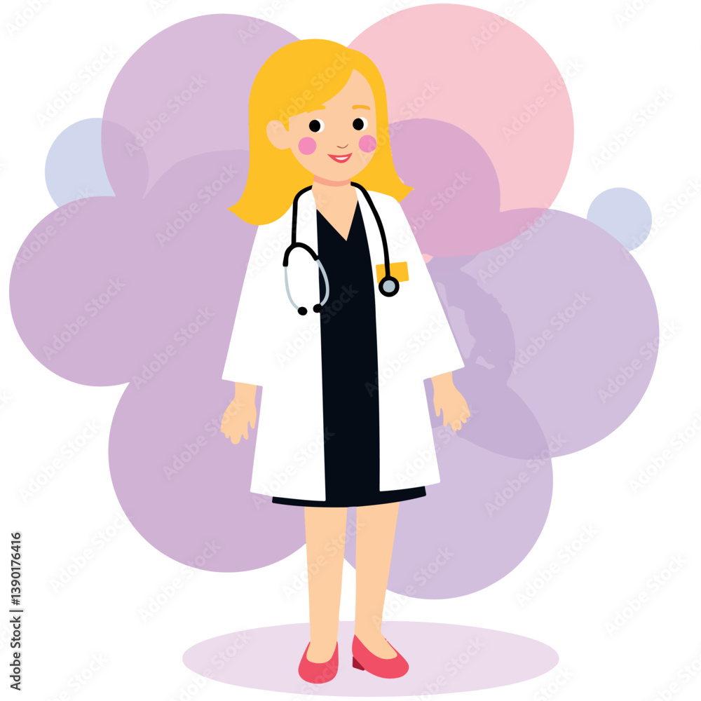 smiling female doctor in white coat and stethoscope exuding professionalism and care smiling female doctor in white coat and stethoscope exuding professionalism and care