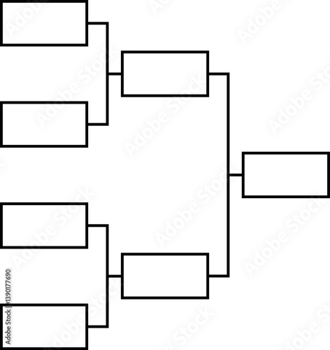 Half Tournament Bracket Template – 8 Team Knockout Layout