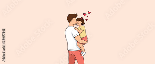 father gently holds and kisses his cherished daughter.