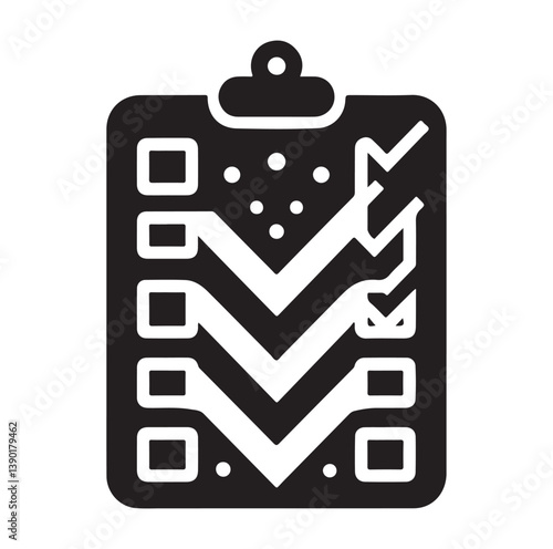 Minimal Checklist logotype, to-do list with checkmarks icon Silhouettes Vector Icon.