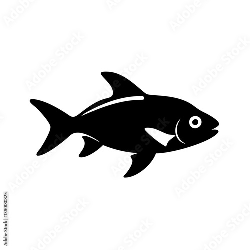 black skirt tetra fish icon, black skirt tetra fish line art - simple line art of black skirt tetra fish, perfect for black skirt tetra fish logos and icons