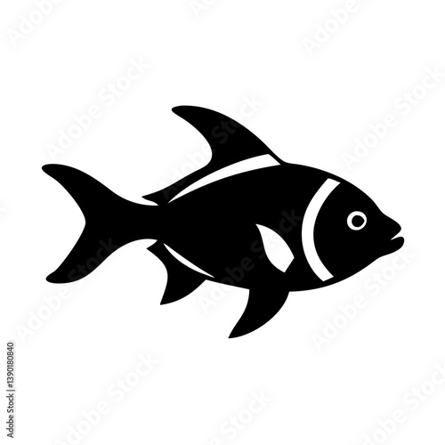 black skirt tetra fish icon, black skirt tetra fish line art - simple line art of black skirt tetra fish, perfect for black skirt tetra fish logos and icons