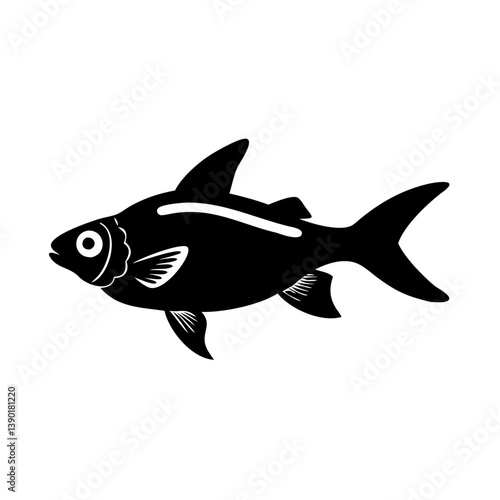 congo tetra fish icon, congo tetra fish line art - simple line art of congo tetra fish, perfect for congo tetra fish logos and icons