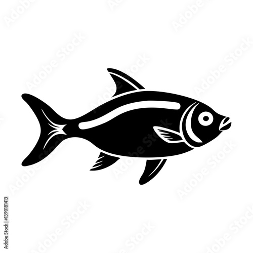 ember tetra fish icon, ember tetra fish line art - simple line art of ember tetra fish, perfect for ember tetra fish logos and icons