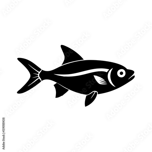 ember tetra fish icon, ember tetra fish line art - simple line art of ember tetra fish, perfect for ember tetra fish logos and icons
