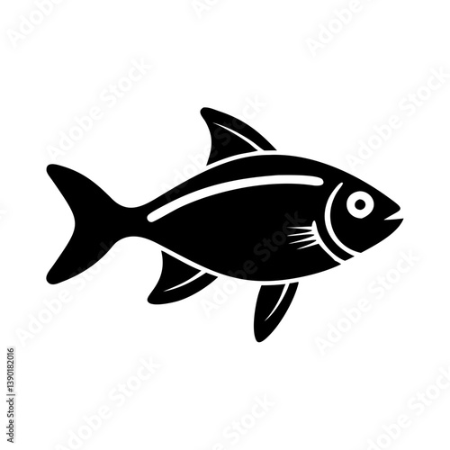 lemon tetra fish icon, lemon tetra fish line art - simple line art of lemon tetra fish, perfect for lemon tetra fish logos and icons