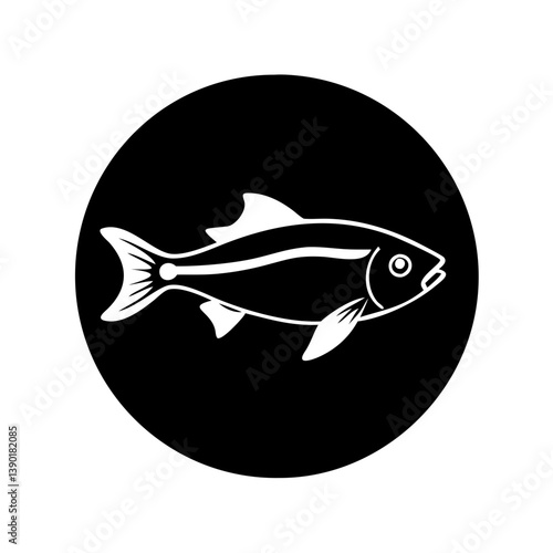 neon tetra fish icon, neon tetra fish line art - simple line art of neon tetra fish, perfect for neon tetra fish logos and icons