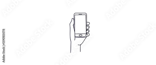 hand holding smartphone with blank screen