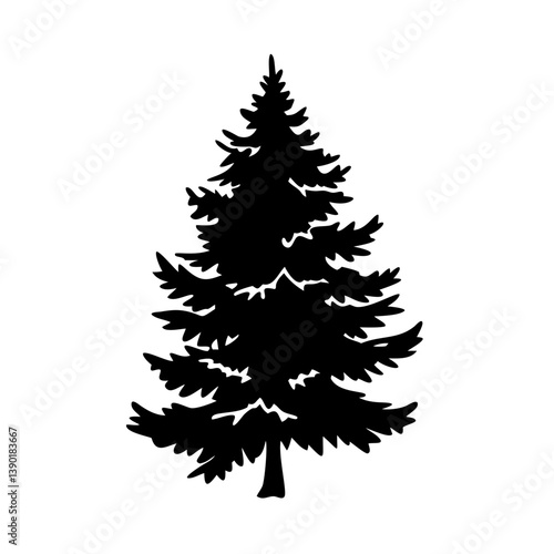 douglas fir tree icon, douglas fir tree line art - simple line art of douglas fir tree, perfect for douglas fir tree logos and icons