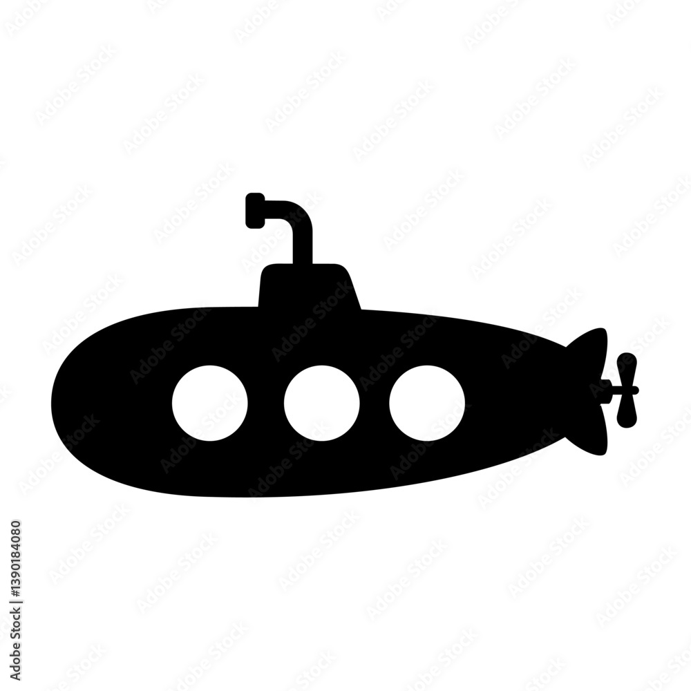 Submarine icon silhouette. Vector image Submarine icon silhouette. Vector image