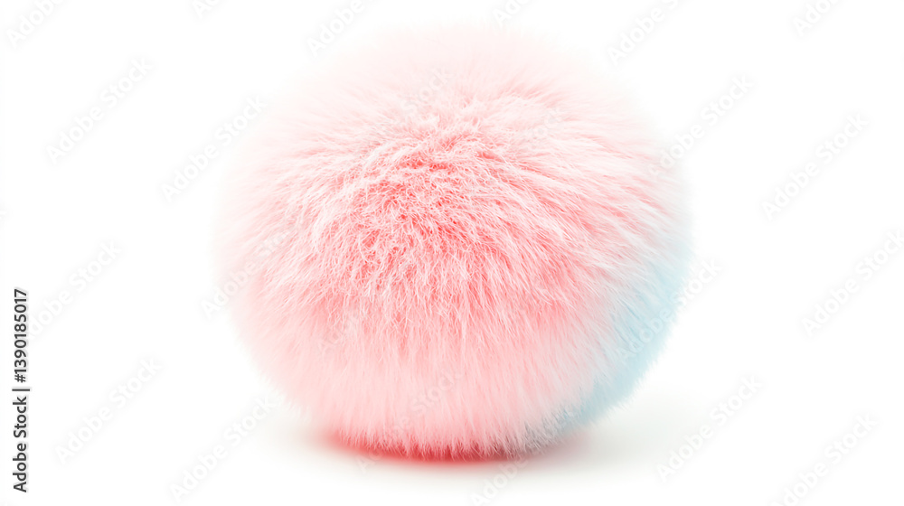 Soft, round plush bubble shape isolated on a clean white background, highlighting its fluffy texture and vibrant color Soft, round plush bubble shape isolated on a clean white background, highlighting its fluffy texture and vibrant color