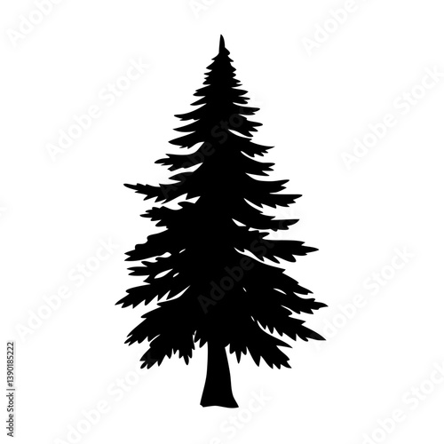 sequoia tree icon, sequoia tree line art - simple line art of sequoia tree, perfect for sequoia tree logos and icons
