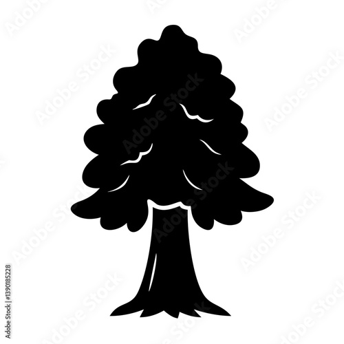 sequoia tree icon, sequoia tree line art - simple line art of sequoia tree, perfect for sequoia tree logos and icons