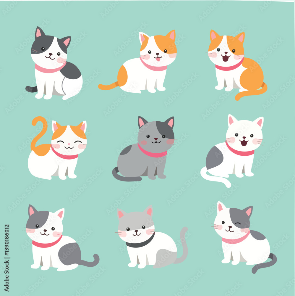 nine adorable kittens in various poses showing different colors and nine adorable kittens in various poses showing different colors and